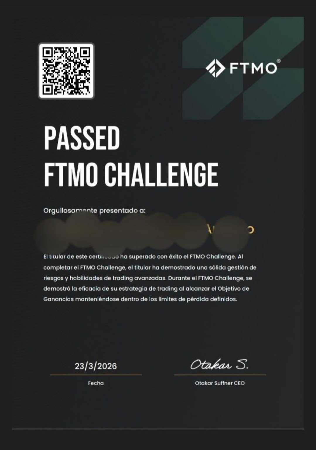FTMO Challenge aprobado